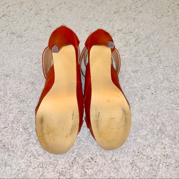 5” Brown Platform Leather Heels - Size 9.5 - Picture 2 of 4